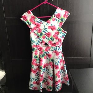 ModCloth Floral Cutout Dress